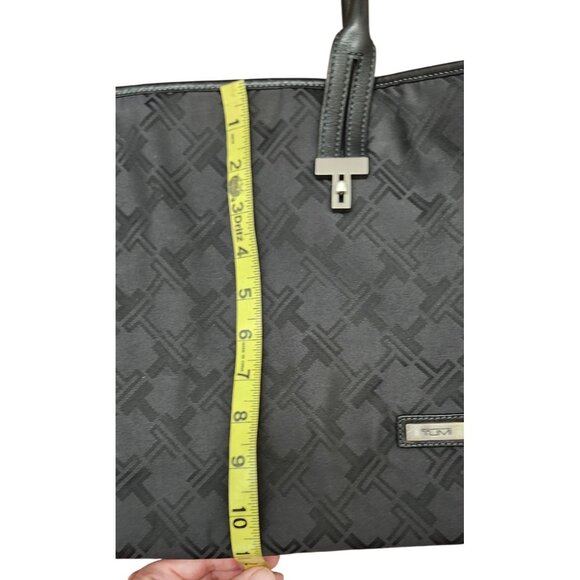 Tumi Signature Collection Handbag Tote Nylon w/Leather Trim Black - Picture 14 of 16